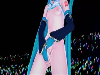 Hatsune Miku Fingers herself Live Onstage~then Gets POV Fucked in Front of Crowd